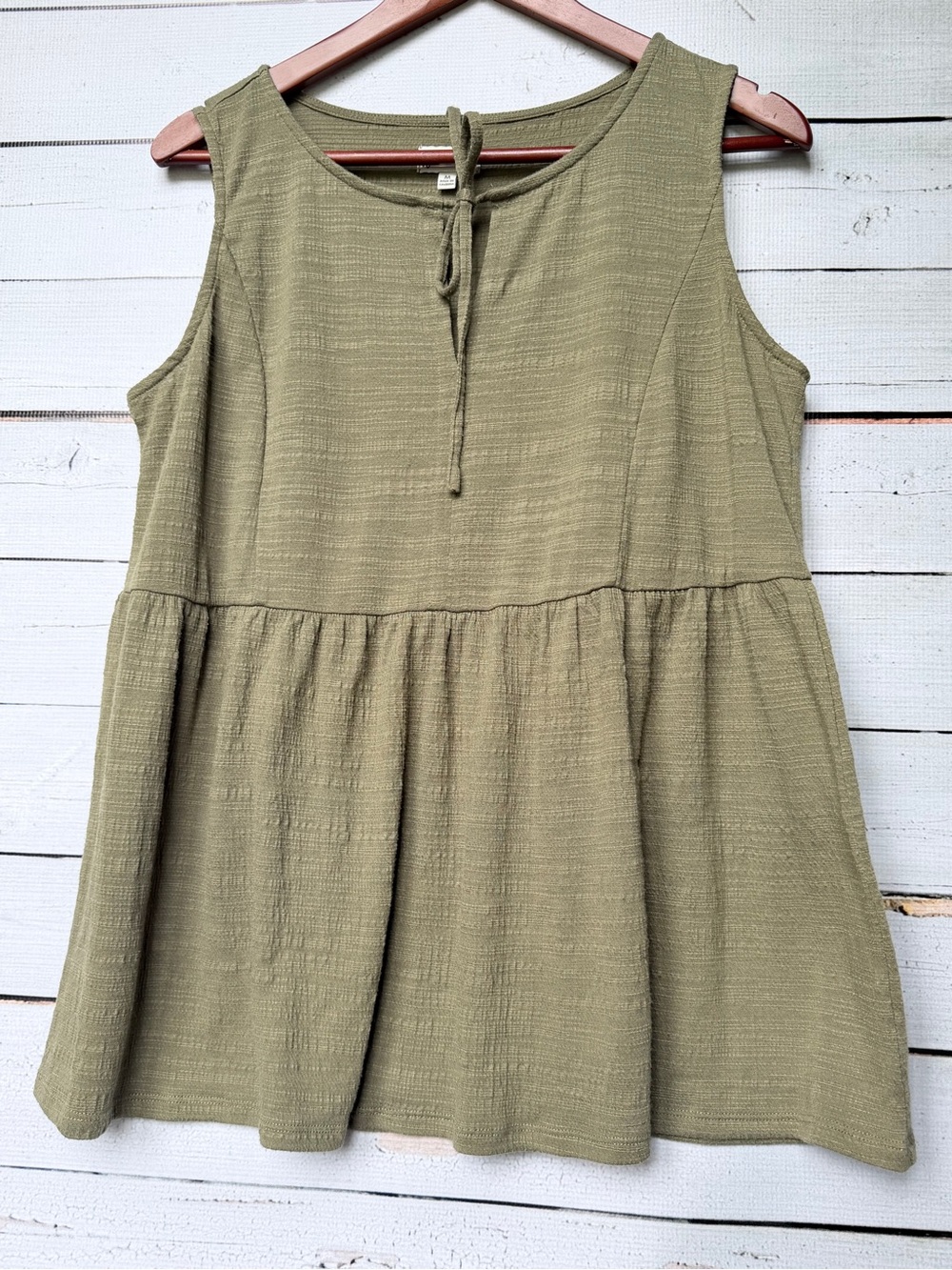 Wonderly Olive Green Textured Knit Top with Tag